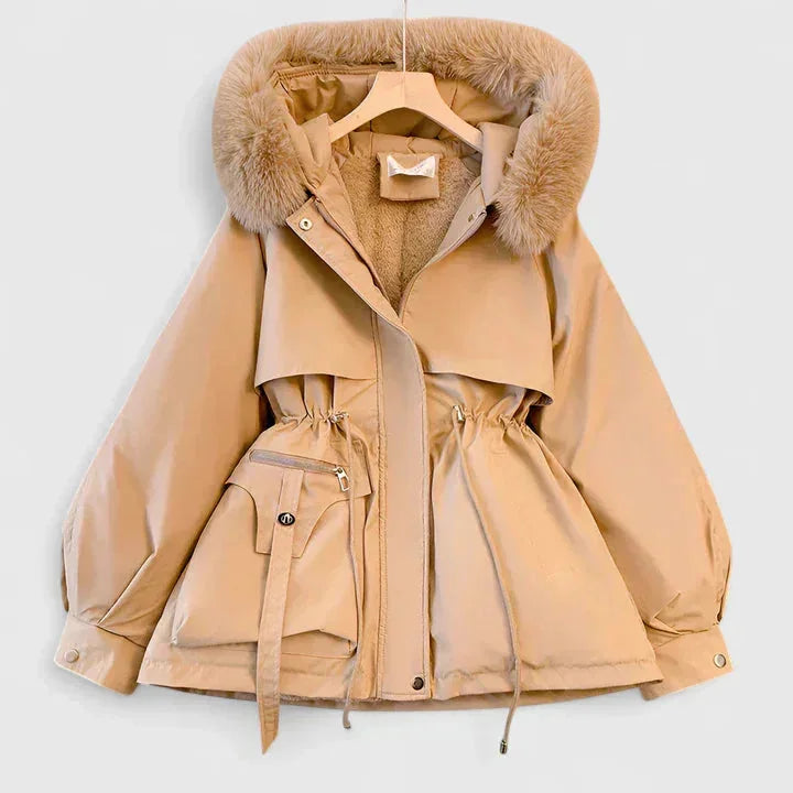 Parka s kapucí z umělé kožešiny
