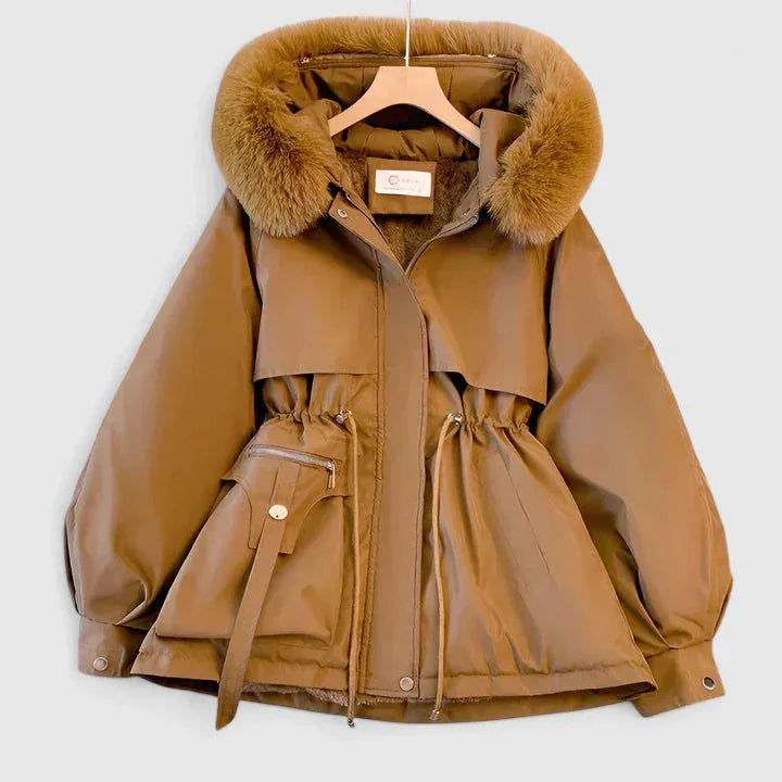 Parka s kapucí z umělé kožešiny