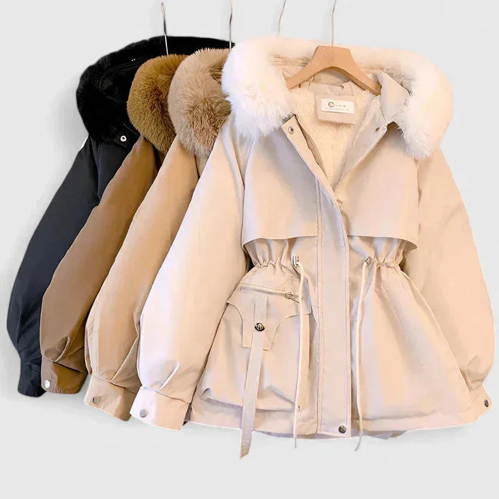 Parka s kapucí z umělé kožešiny