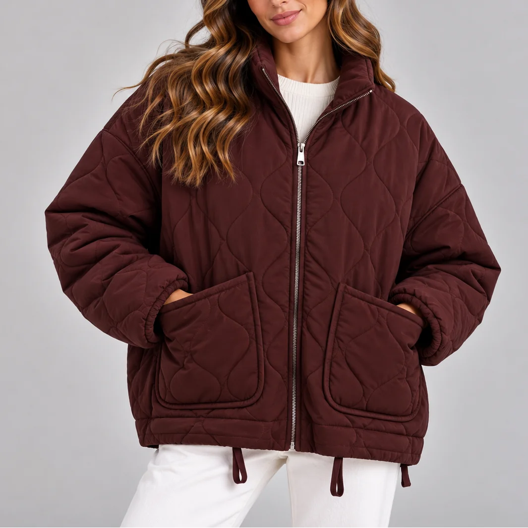 Oversize prošívaná zateplená bunda