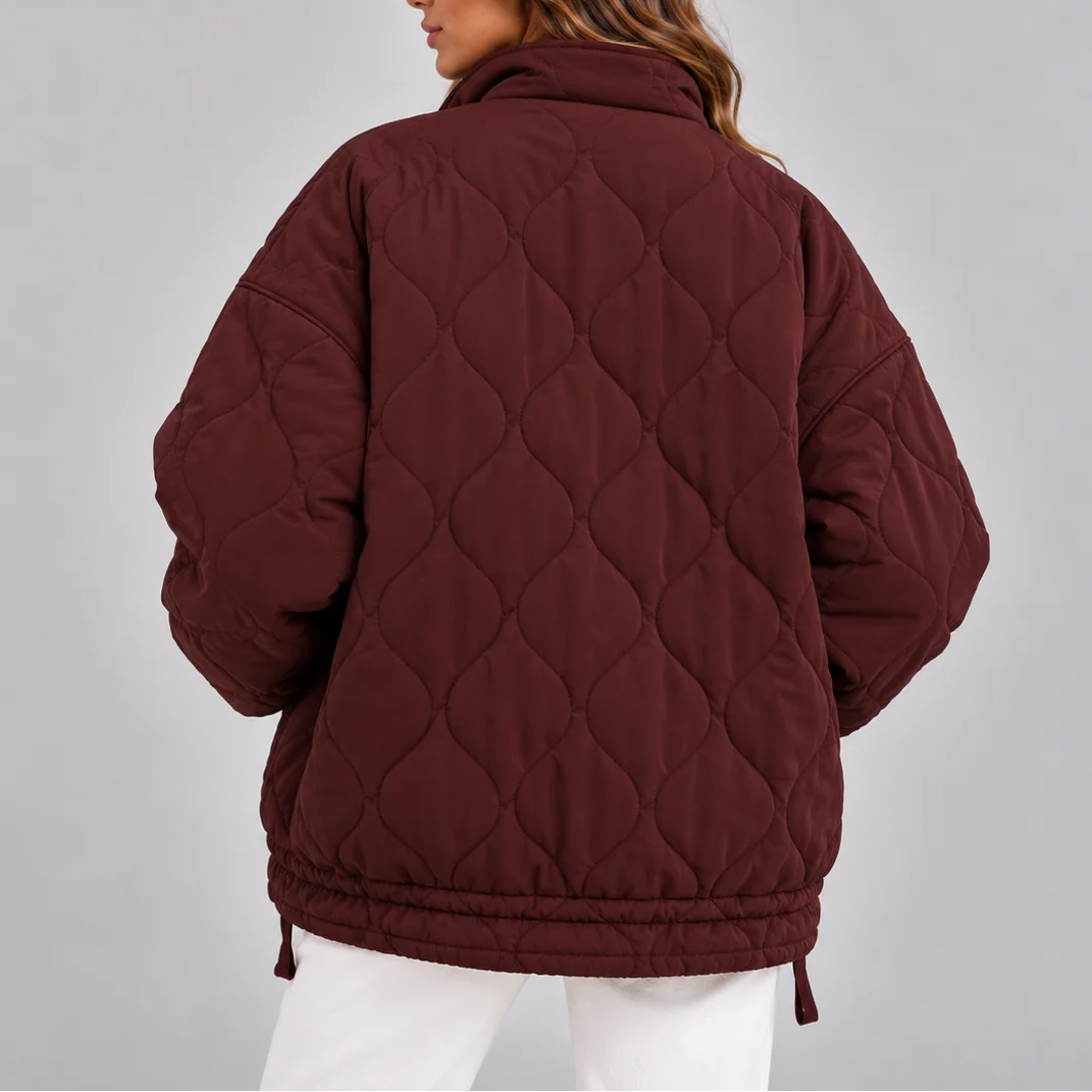 Oversize prošívaná zateplená bunda