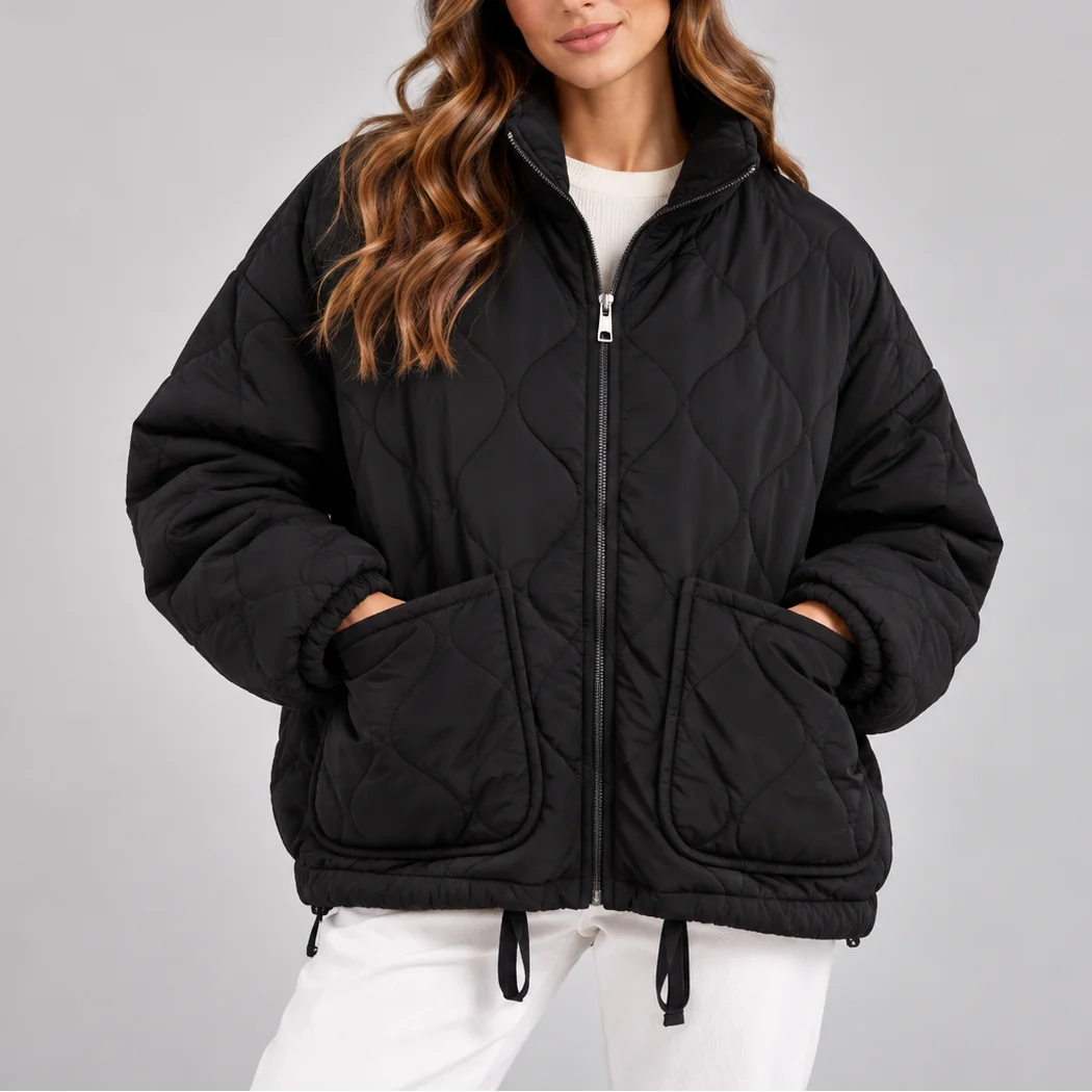 Oversize prošívaná zateplená bunda