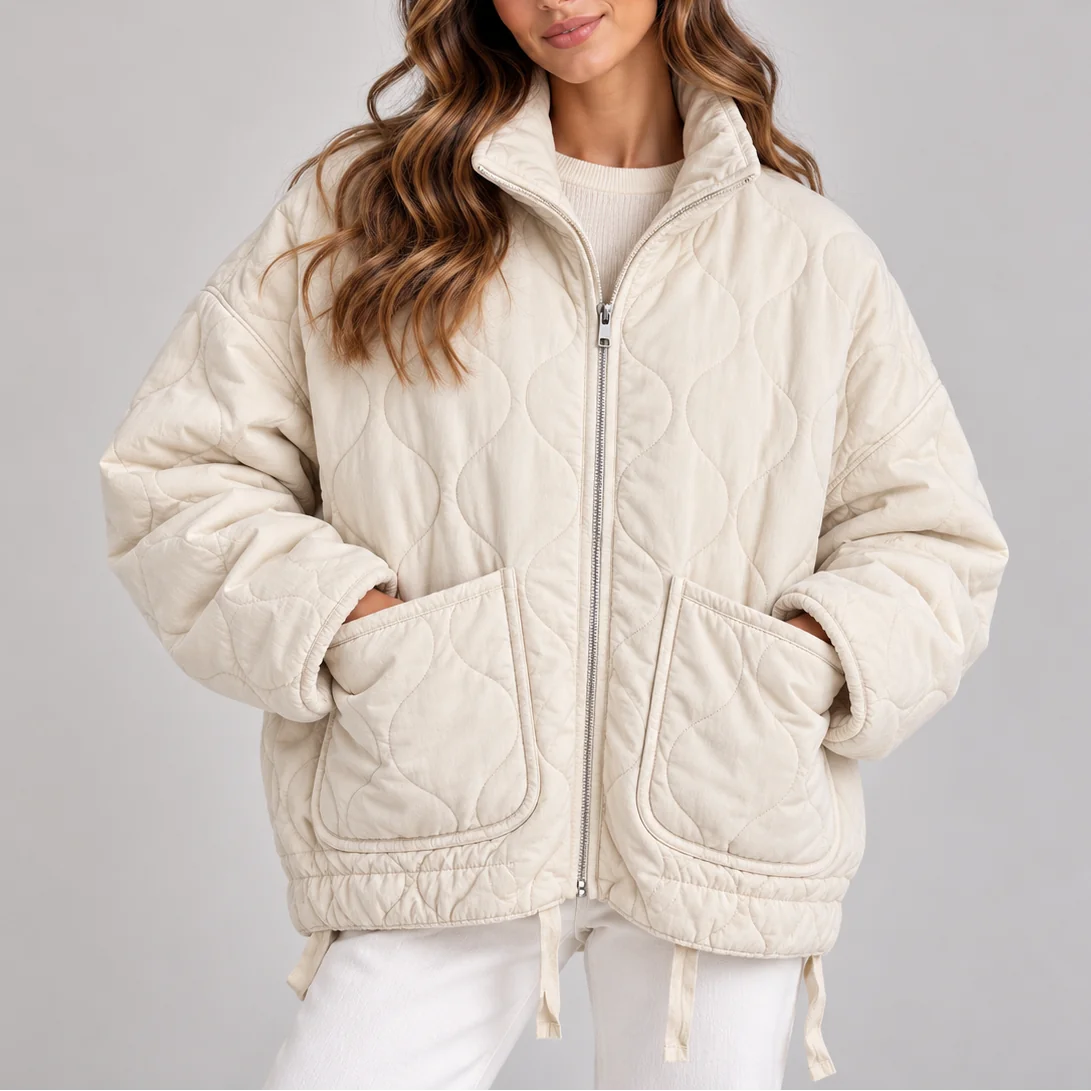 Oversize prošívaná zateplená bunda