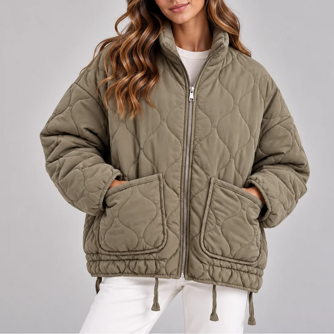 Oversize prošívaná zateplená bunda