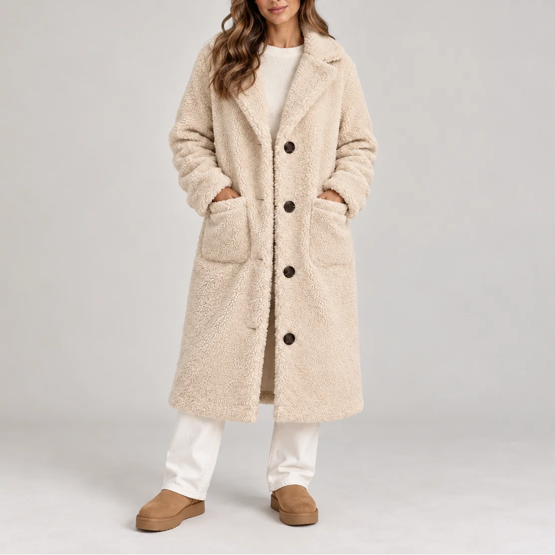 Longline Teddy Fleece Coat