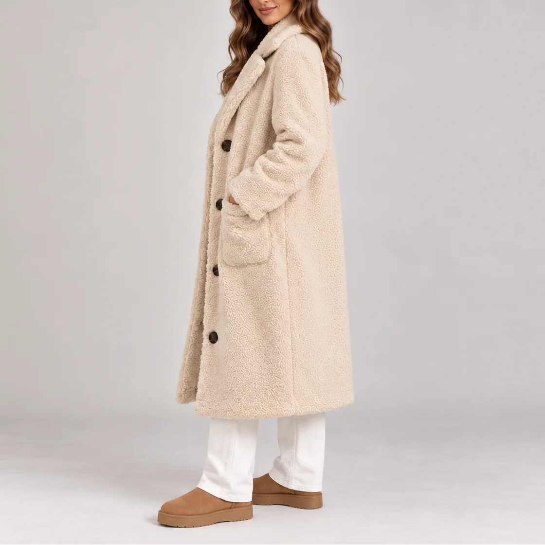 Longline Teddy Fleece Coat
