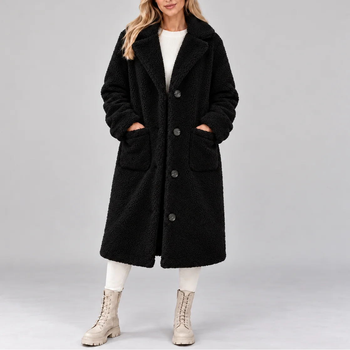 Longline Teddy Fleece Coat