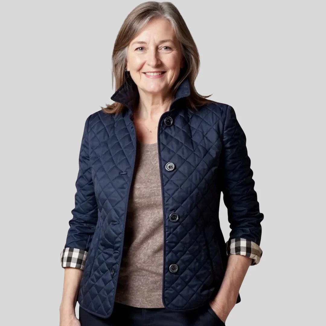 Chaqueta acolchada con cuello de solapa