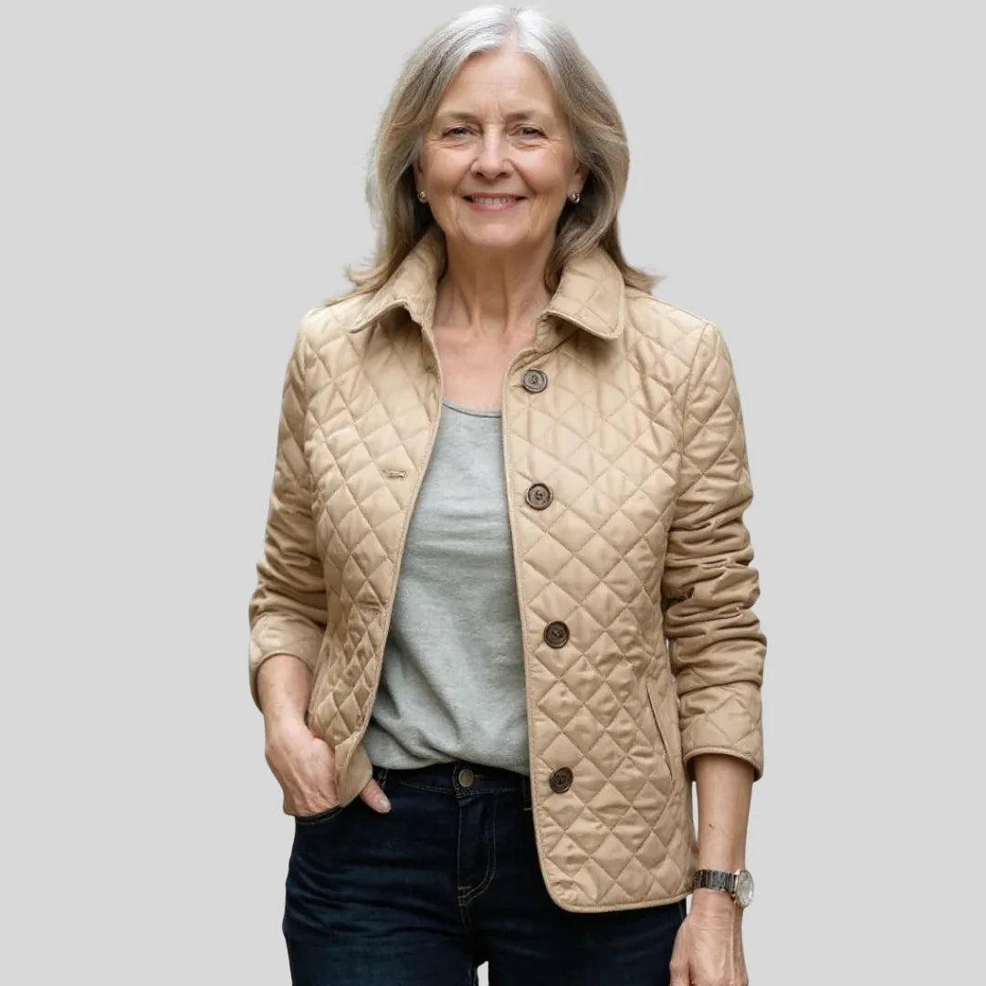 Chaqueta acolchada con cuello de solapa