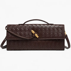 Woven Shoulder Clutch Bag – Brown