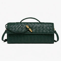 Woven Shoulder Clutch Bag – Olive green