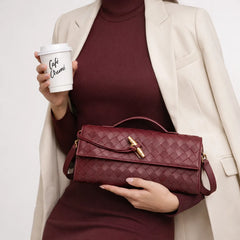 Woven Shoulder Clutch Bag