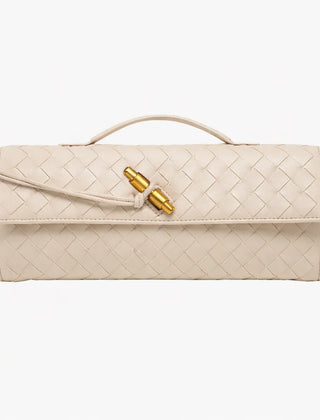 Woven Shoulder Clutch Bag – Ivory