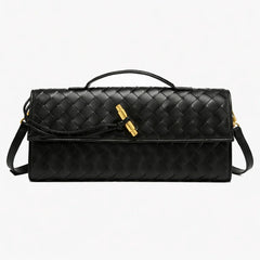 Woven Shoulder Clutch Bag – Black