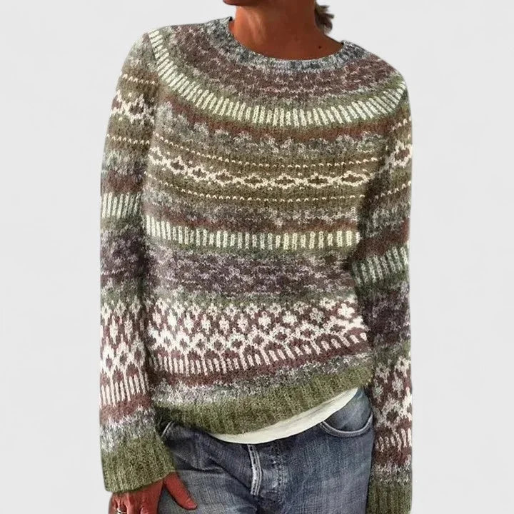 Pletený sveter so vzorom Fair Isle