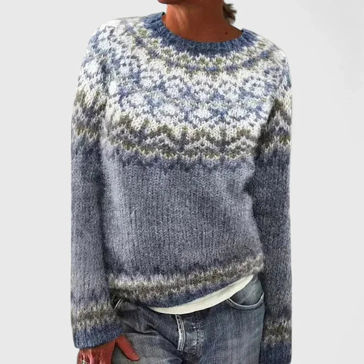 Pletený sveter so vzorom Fair Isle