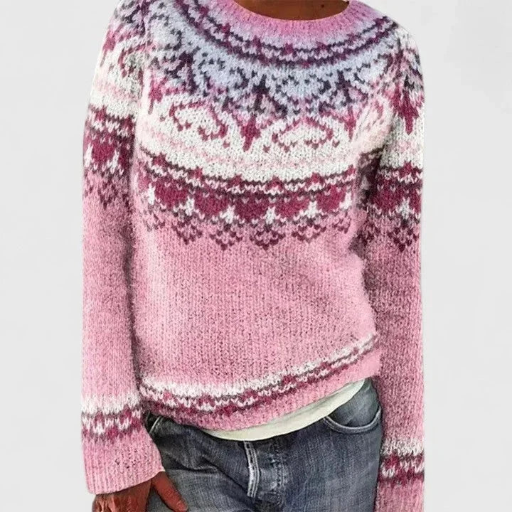 Pletený sveter so vzorom Fair Isle