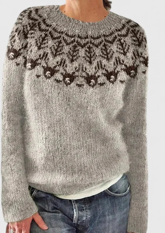 Pletený sveter so vzorom Fair Isle