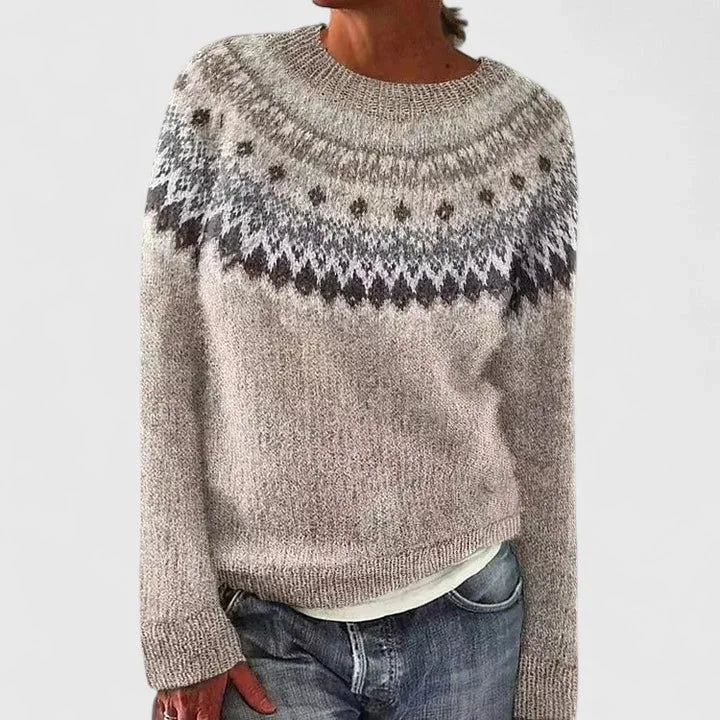 Pletený sveter so vzorom Fair Isle