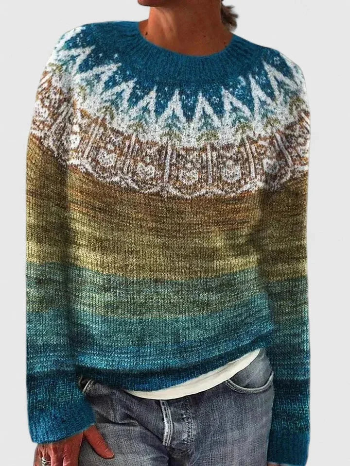 Pletený sveter so vzorom Fair Isle