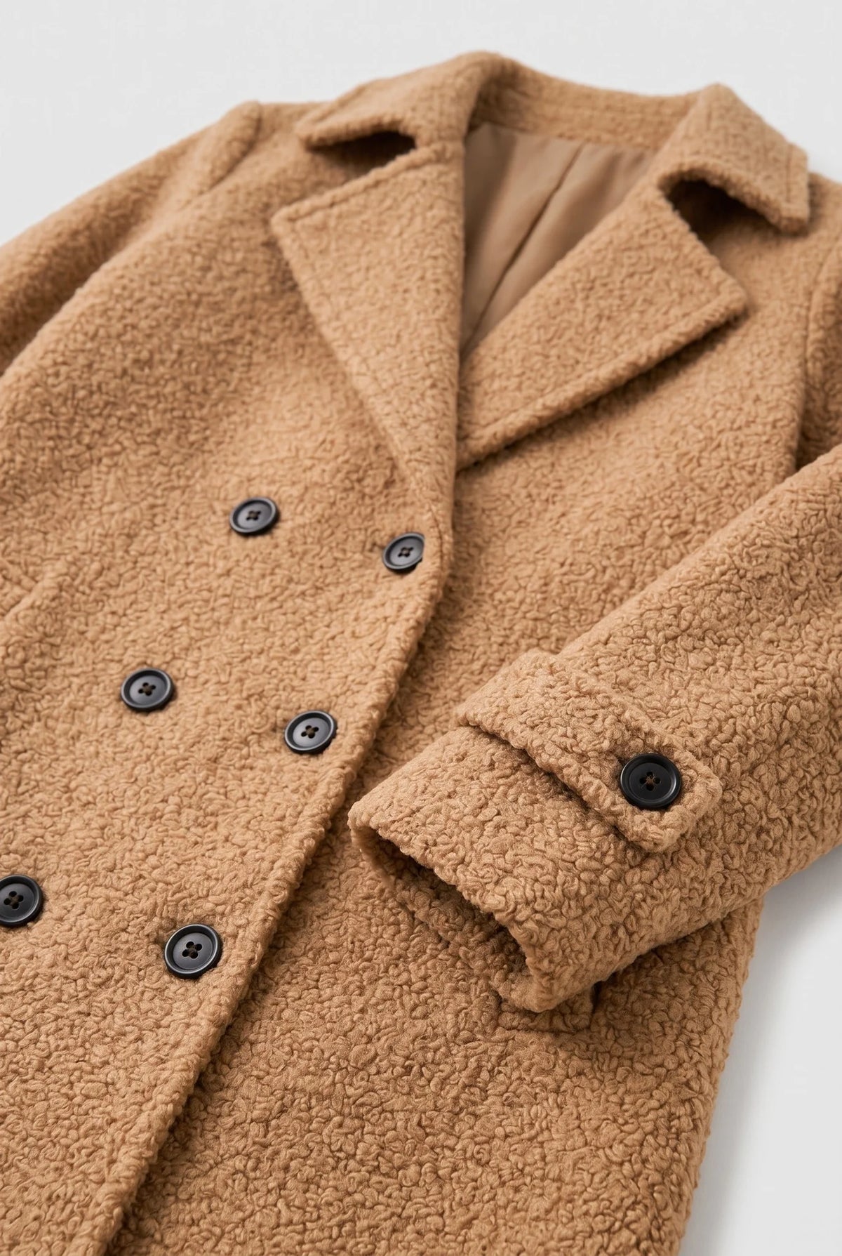 Double-Breasted Bouclé Coat