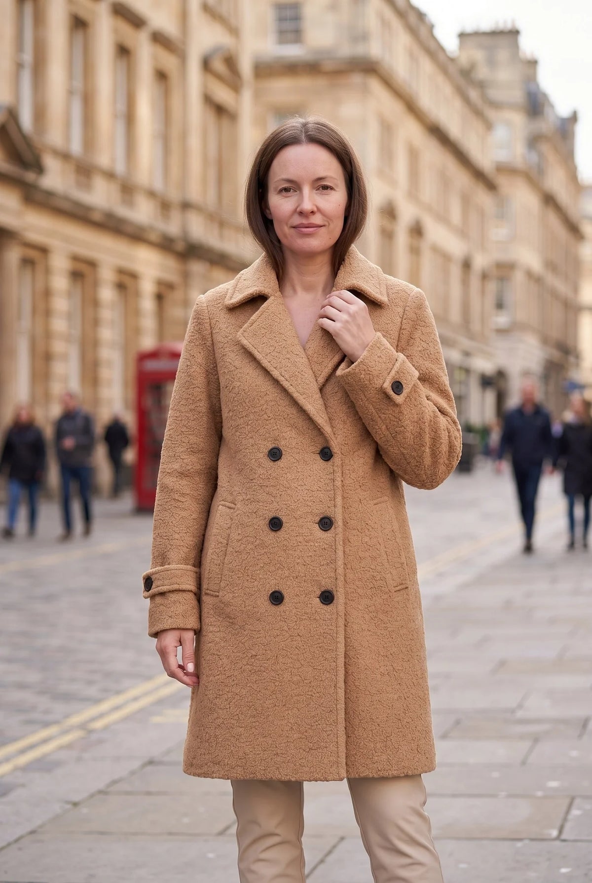 Double-Breasted Bouclé Coat