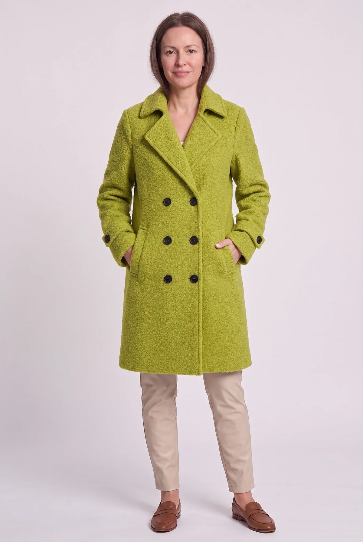 Double-Breasted Bouclé Coat