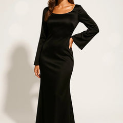 Satin Fishtail Maxi Dress