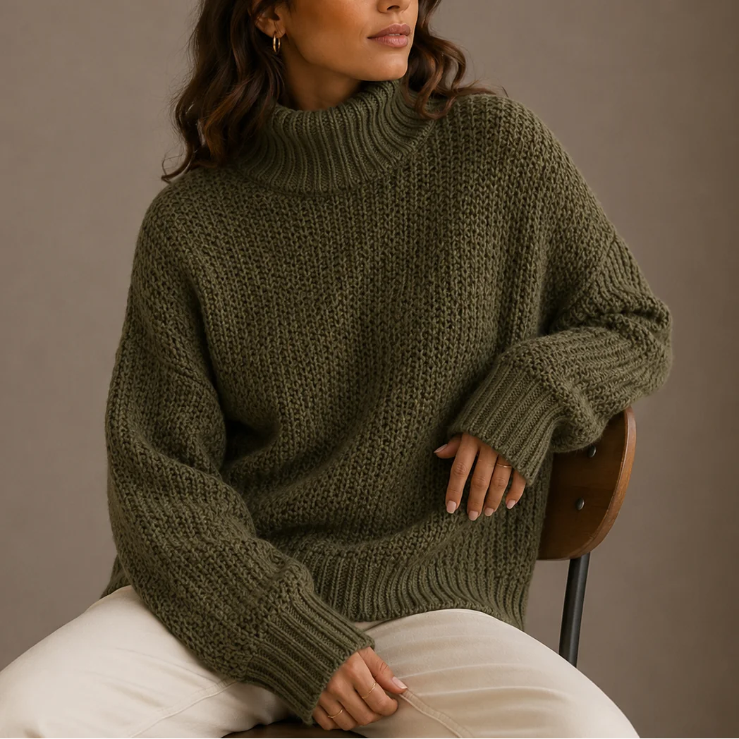 Chunky Turtleneck Jumper – Green