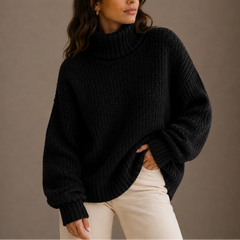 Chunky Turtleneck Jumper – Black