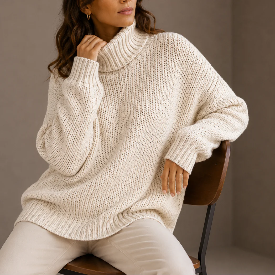 Chunky Turtleneck Jumper – White