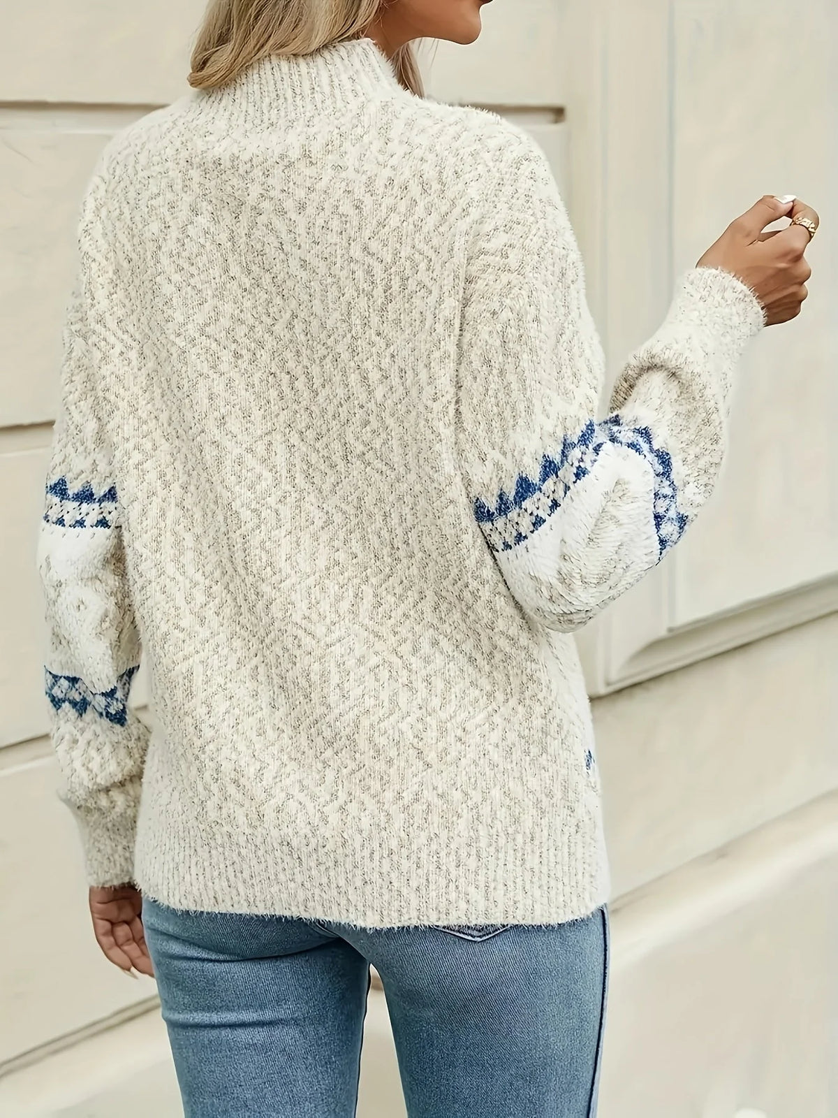 Jersey Fair Isle con cuello semicisne