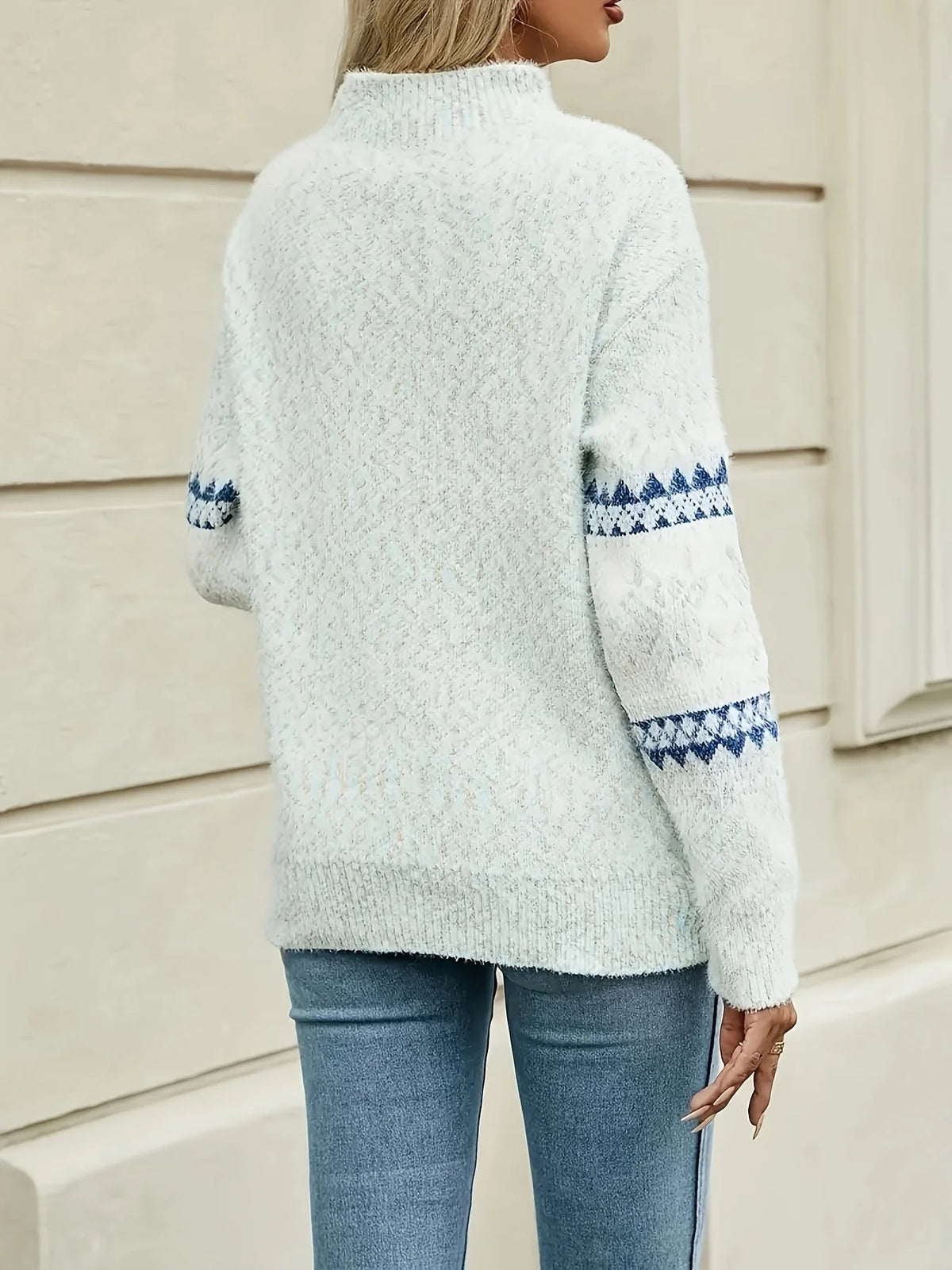 Jersey Fair Isle con cuello semicisne