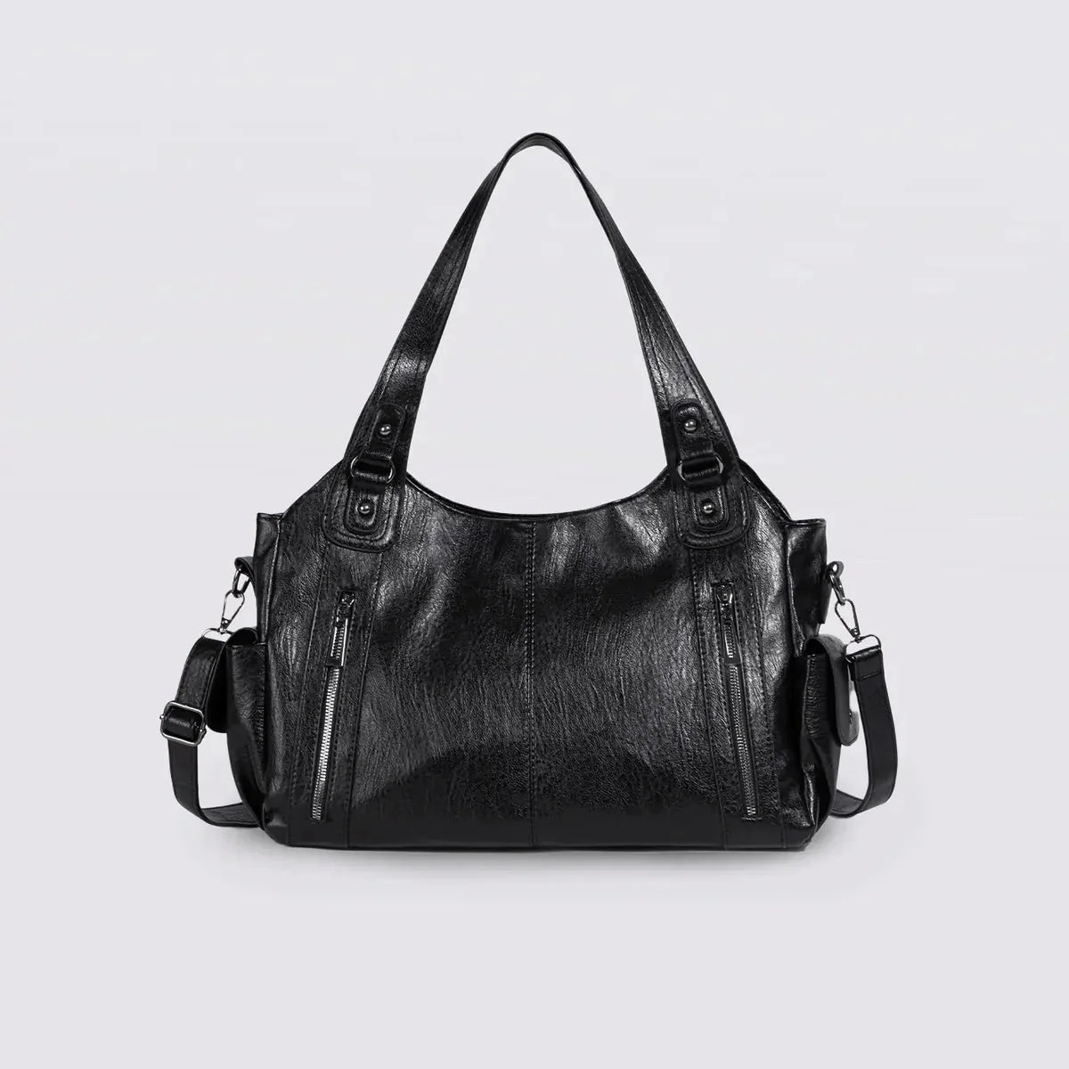 Slouchy Vegan Leather Shoulder Bag