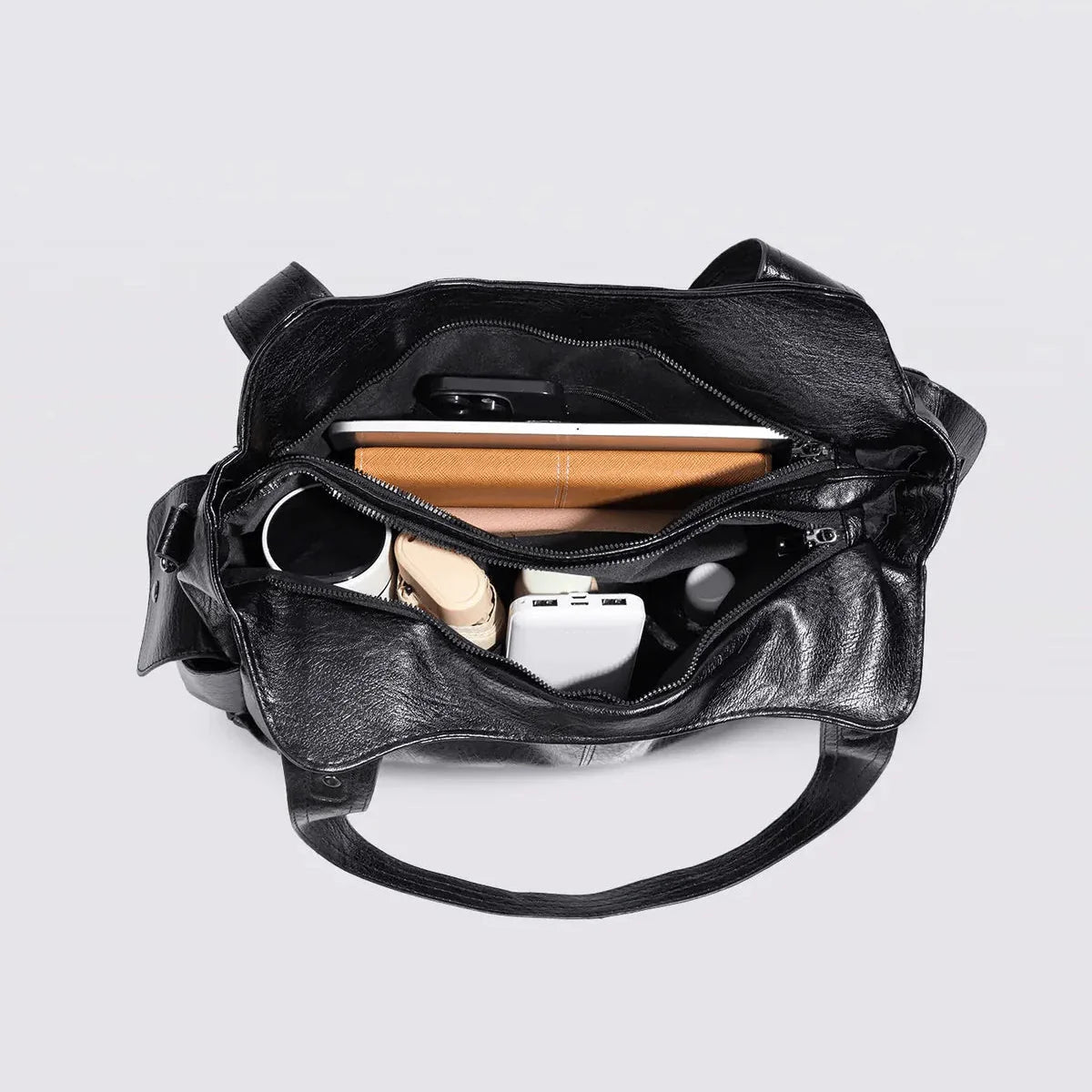 Slouchy Vegan Leather Shoulder Bag