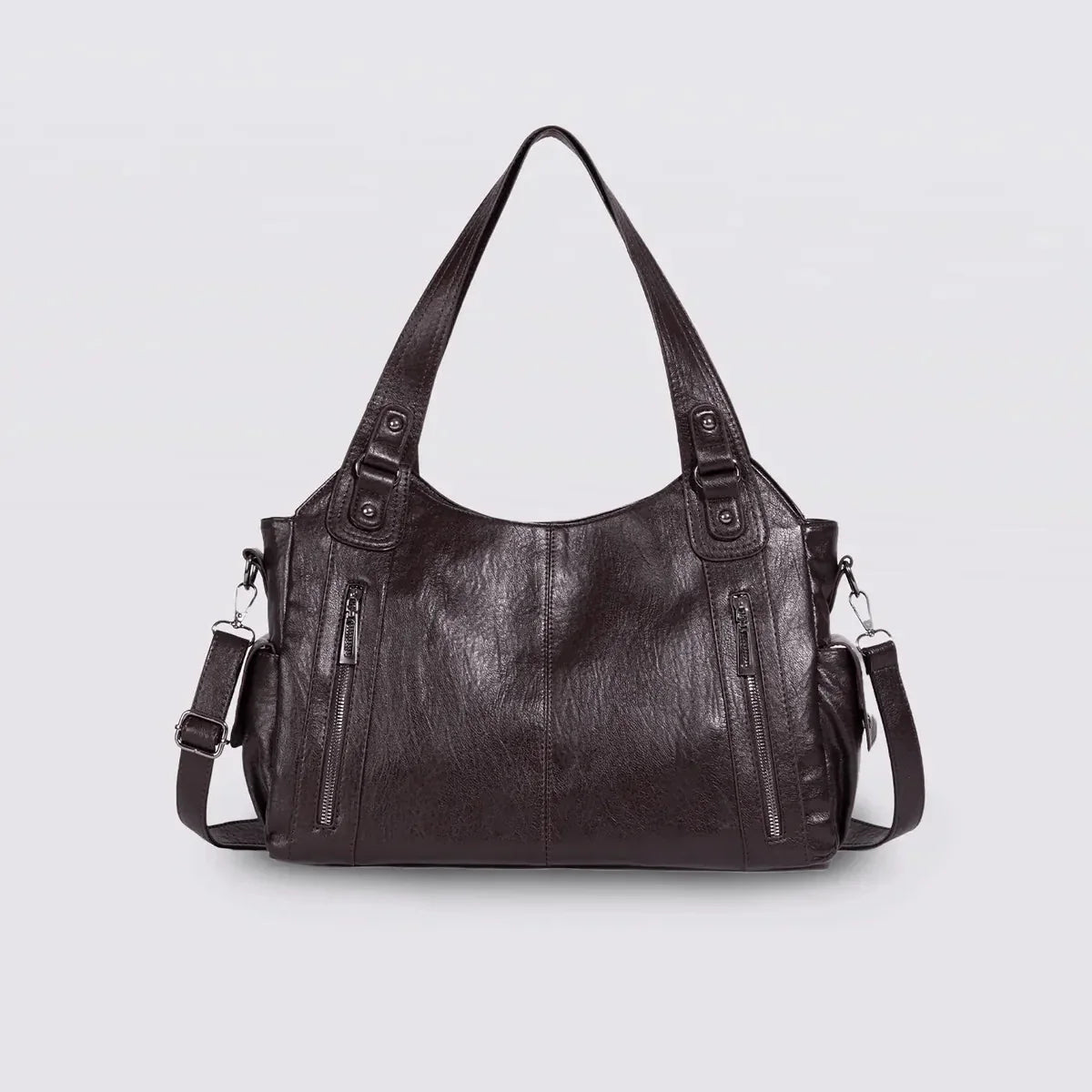 Slouchy Vegan Leather Shoulder Bag