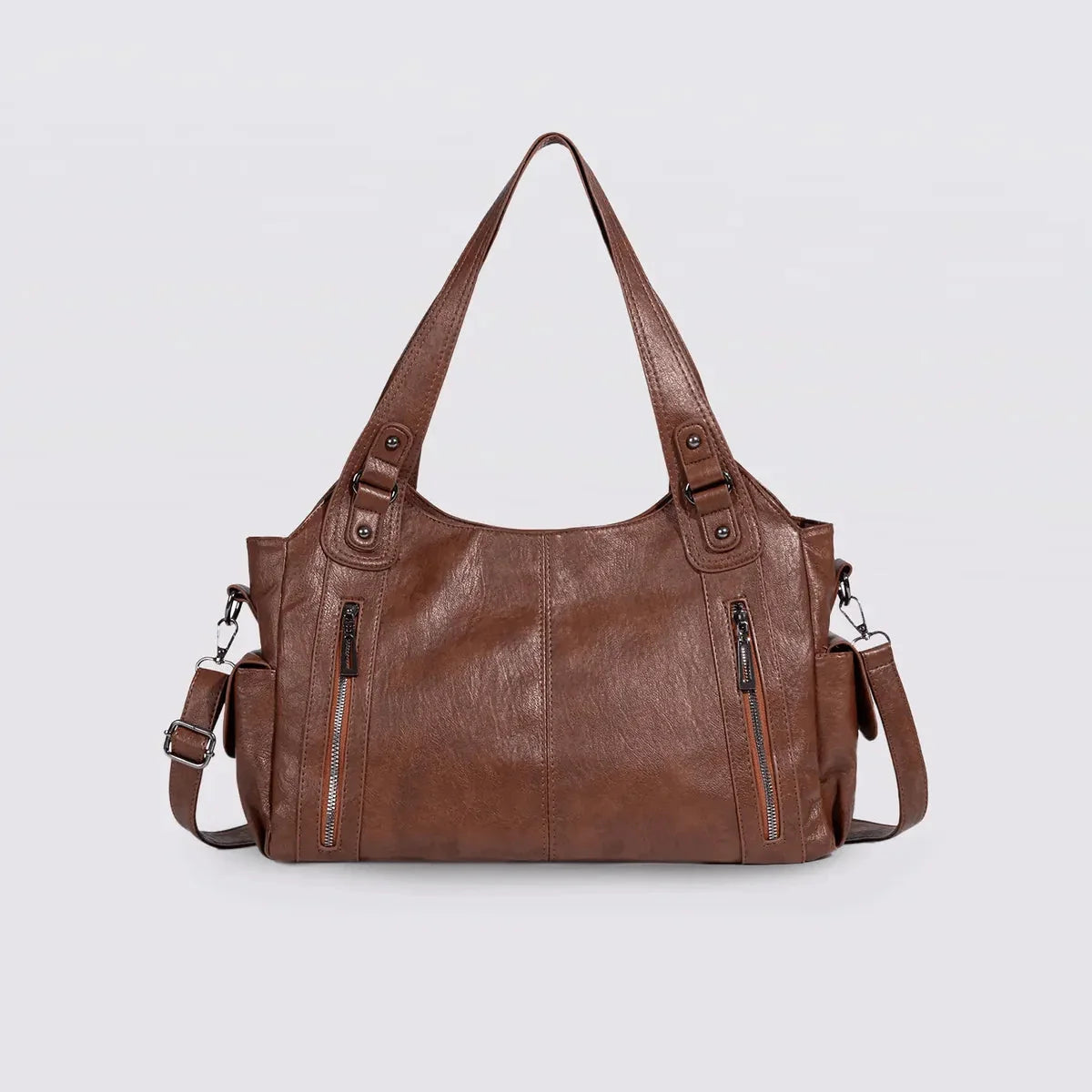 Slouchy Vegan Leather Shoulder Bag