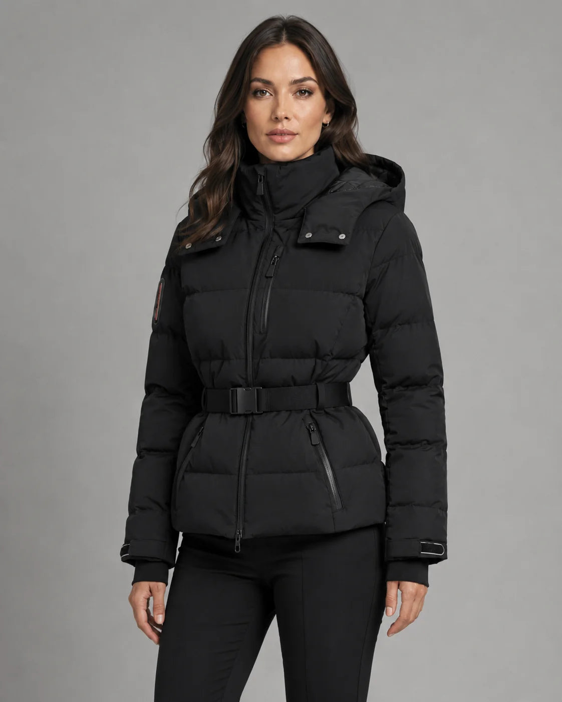 Hooded Belted Puffer Jacket