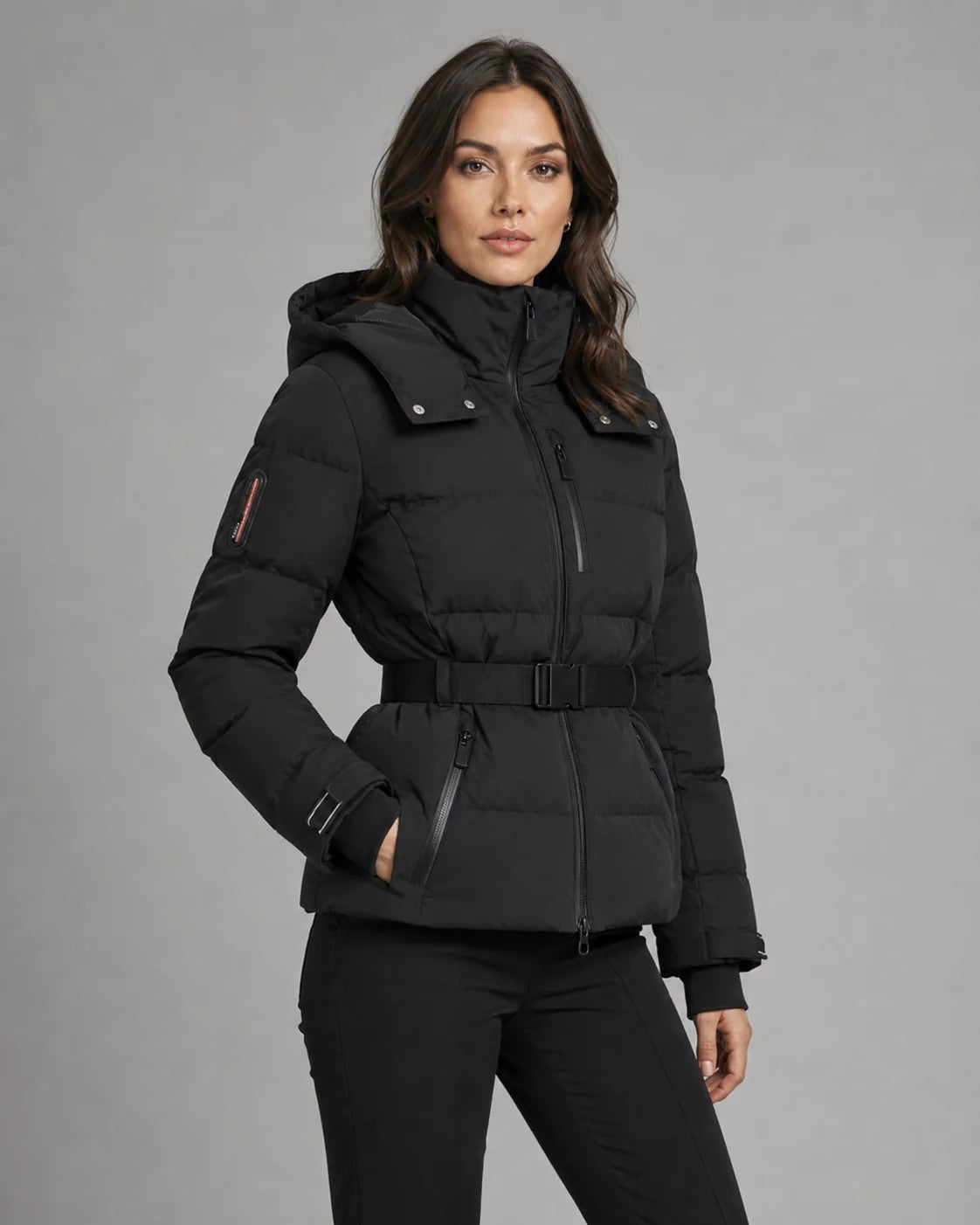 Hooded Belted Puffer Jacket