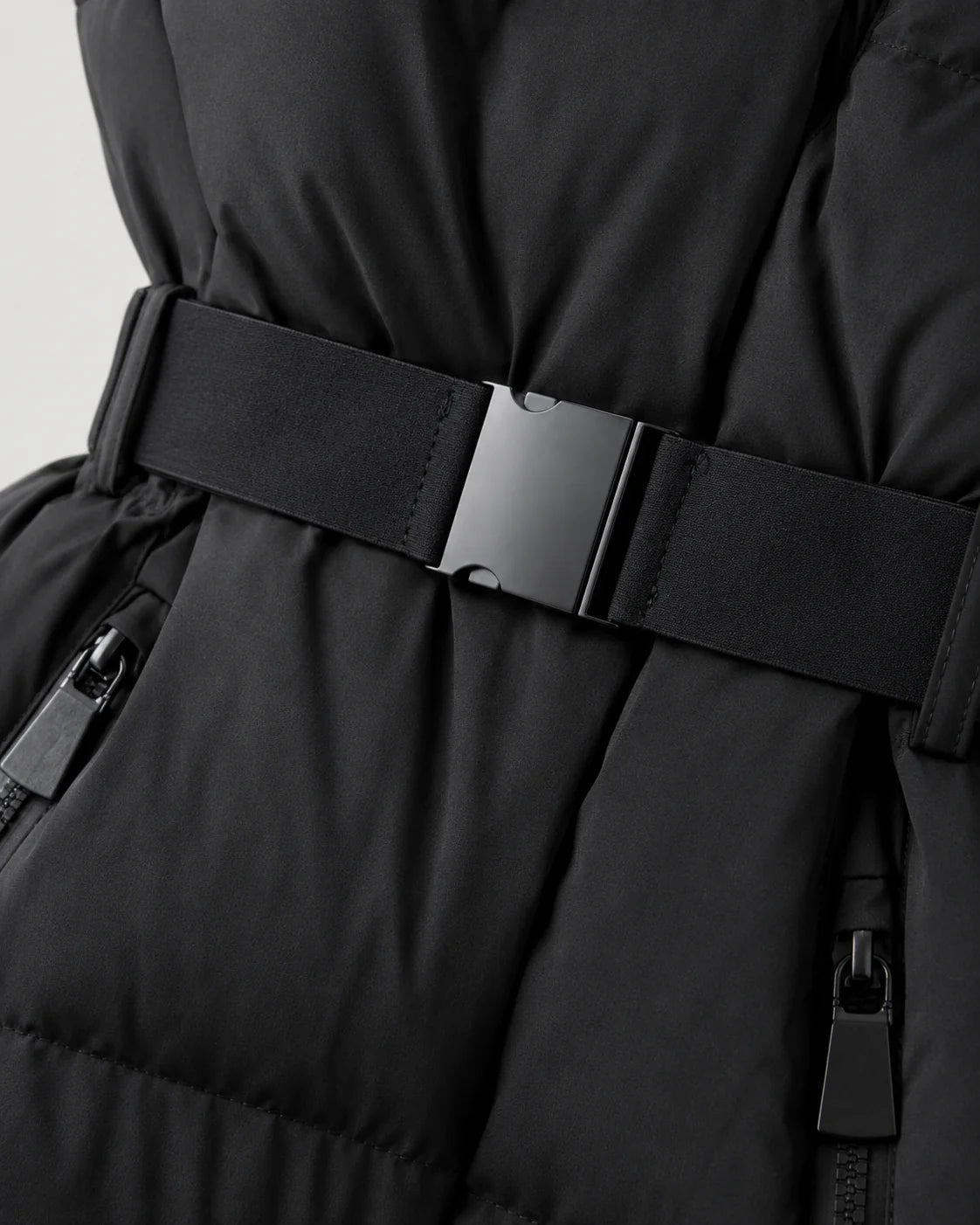 Hooded Belted Puffer Jacket