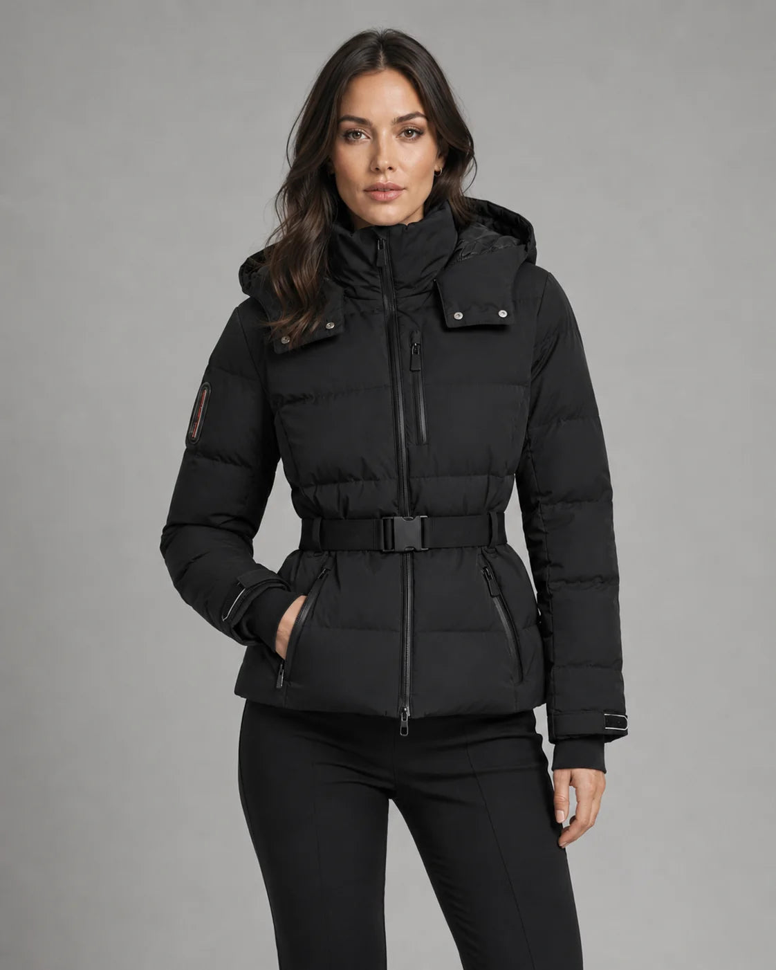 Hooded Belted Puffer Jacket