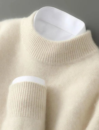 Cashmere Mock Neck Jumper – Cream