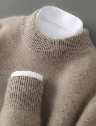 Cashmere Mock Neck Jumper – Brown