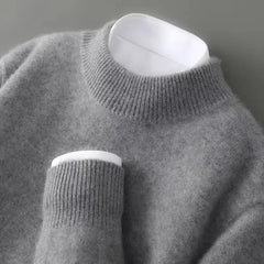 Cashmere Mock Neck Jumper – Grey