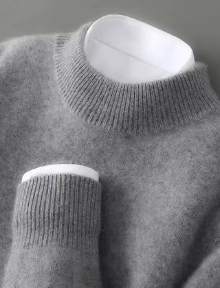 Cashmere Mock Neck Jumper – Grey