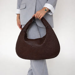Woven Hobo Shoulder Bag – Brown
