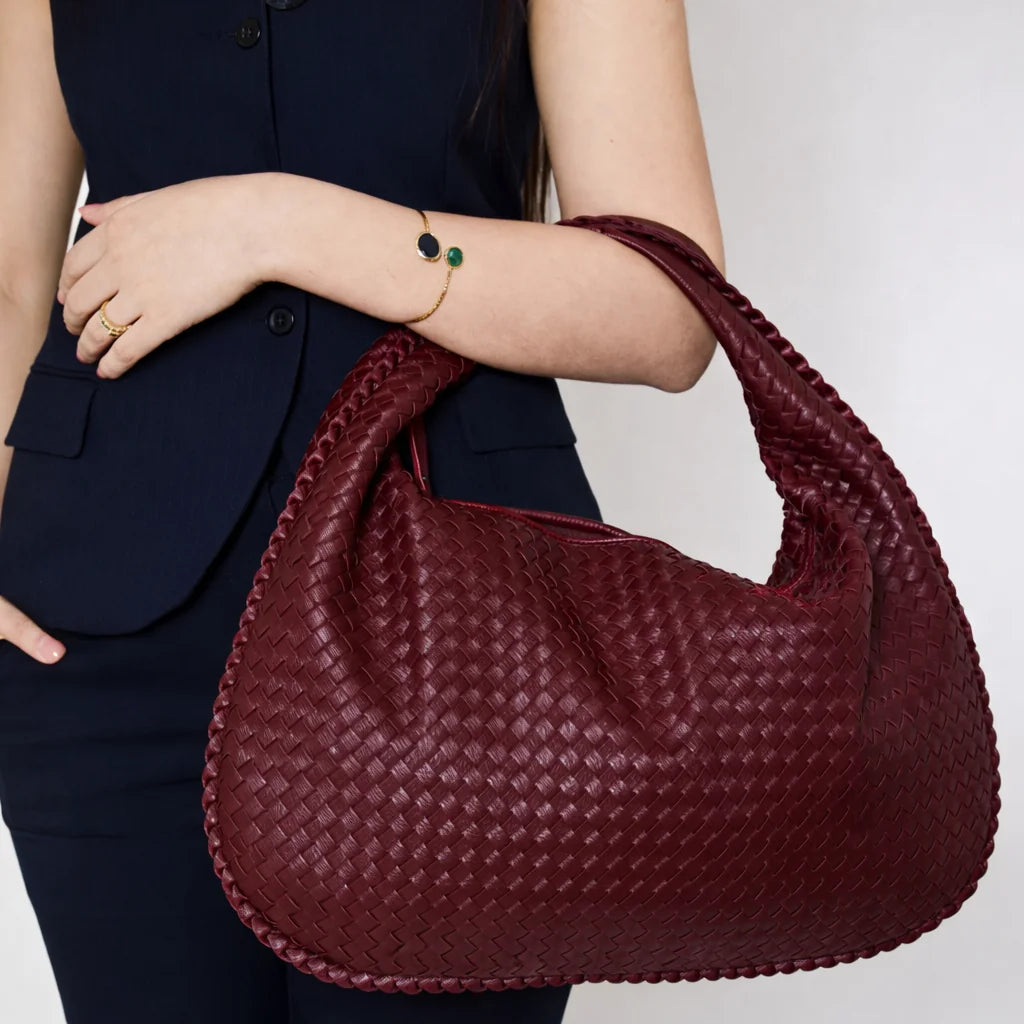 Woven Hobo Shoulder Bag – Red Carpet