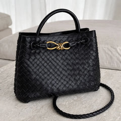 Woven Vegan Leather Tote Bag