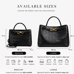 Woven Vegan Leather Tote Bag
