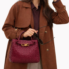 Woven Vegan Leather Tote Bag